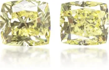 Earrings Langerman Diamonds Natural Yellow Diamond Cushion 069 ct set