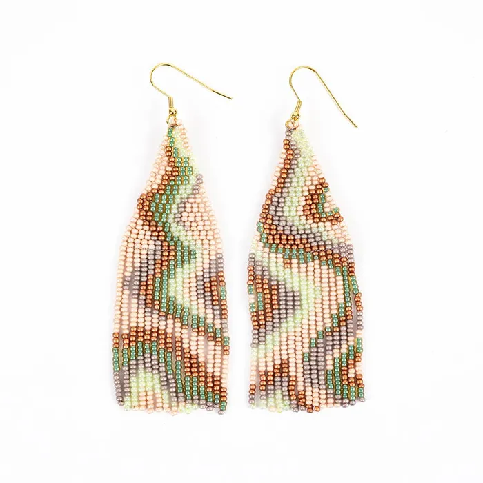 Altiplano Sea foam Sand Psychedelic Fringe Earrings Earrings