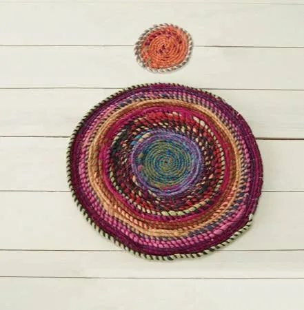 Colored Jute Mat 1275 India Handicrafts Inc Earrings