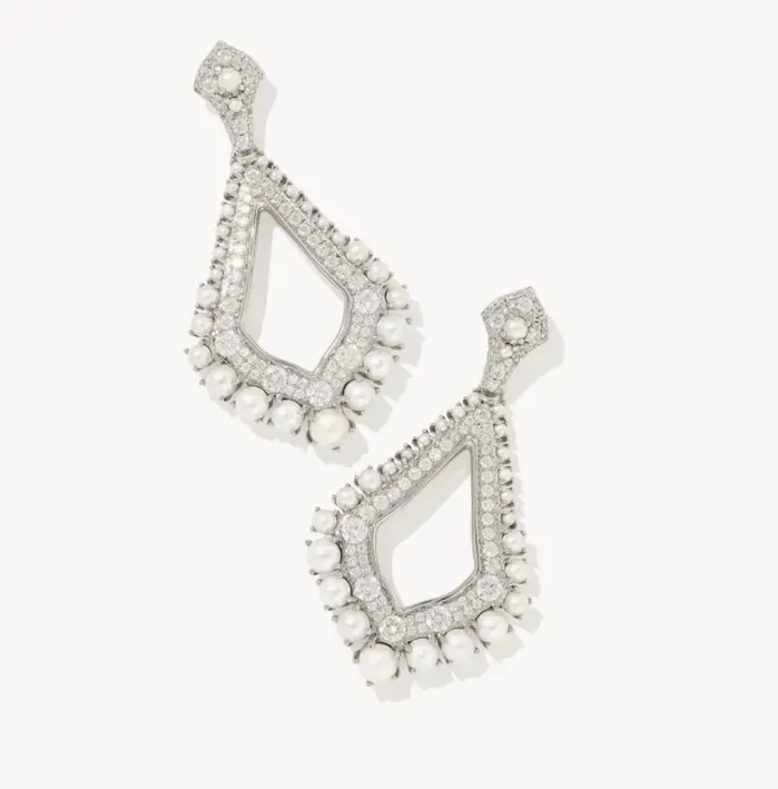 Earrings KENDRA SCOTT KENDRA SCOTT Krista Silver Statement Earrings in White Mix 9608865292