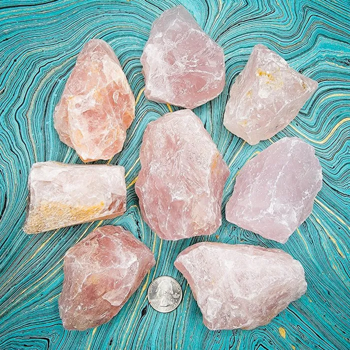 Earrings Raiders of the Lost Art Rose Quartz Raw Rocks