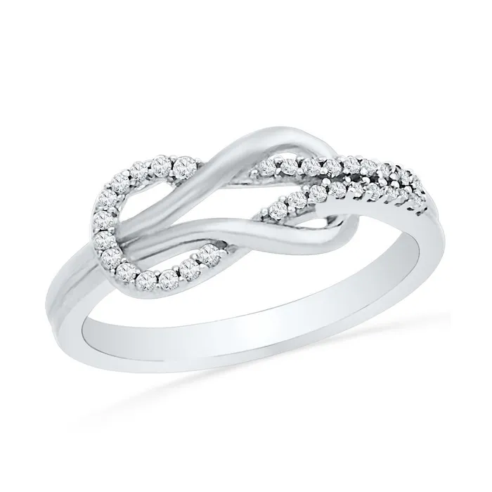 mayamila Rings 10kt White Gold Womens Round Diamond Double Lasso Infinity Ring 16 Cttw mayamila Rings 10kt White Gold Womens Round Diamond Double Lasso Infinity Ring 16 Cttw