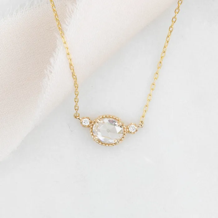 Necklaces Envero Jewelry Dahlia Three Stone 044ct Rose Cut Diamond Necklace Necklaces Envero Jewelry Dahlia Three Stone 044ct Rose Cut Diamond Necklace