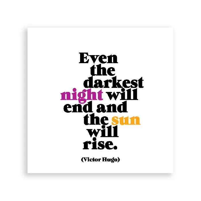 Quotable Magnets Even The Darkest Night Victor Hugo Earrings