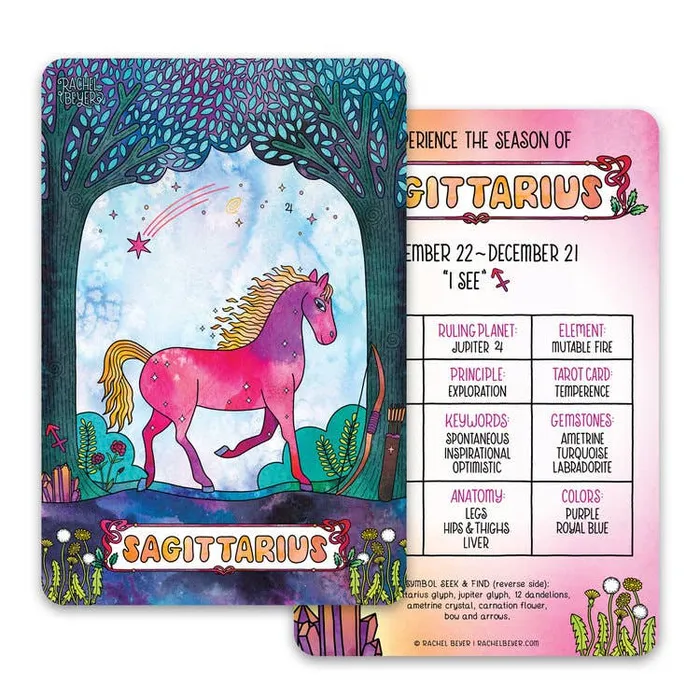 Rachel Beyer Earrings Sagittarius Zodiac Mini Art Print