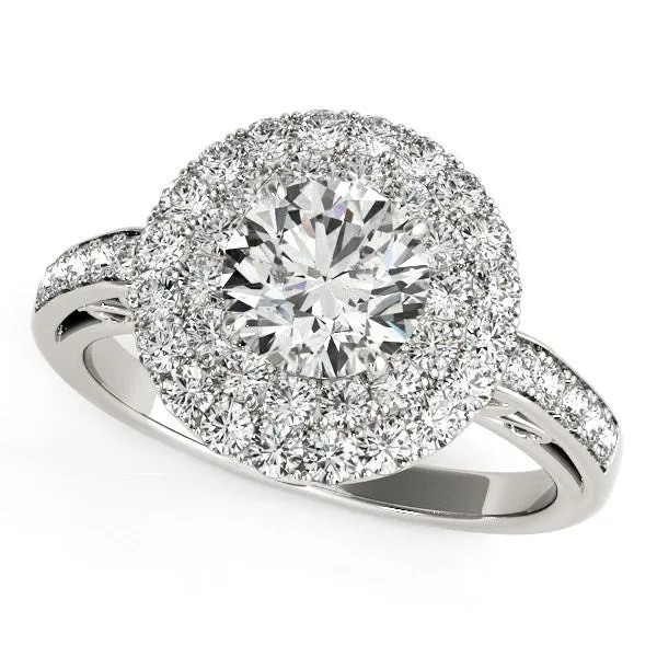 Rings MayaMila 14k White Gold Diamond with TwoRow Pave Border Engagement Ring 2 cttw Rings MayaMila 14k White Gold Diamond with TwoRow Pave Border Engagement Ring 2 cttw