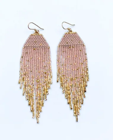 Wild Mint Earrings Opal Pink Gold Flecks Earrings