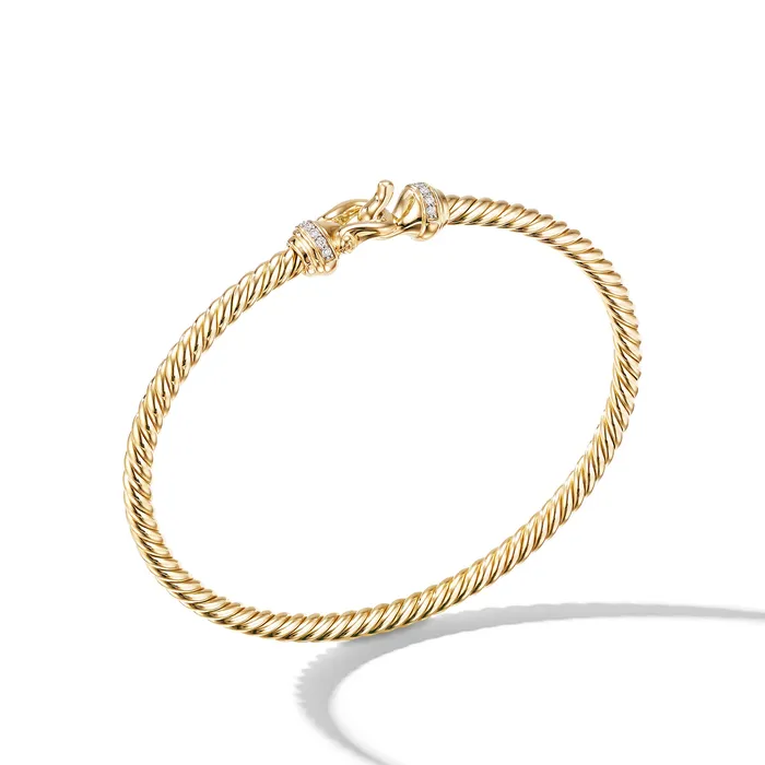 Bracelets Buckle Cablespira Bracelet in 18K Yellow Gold with Diamonds 35mm David Yurman Bracelets Buckle Cablespira Bracelet in 18K Yellow Gold with Diamonds 35mm David Yurman