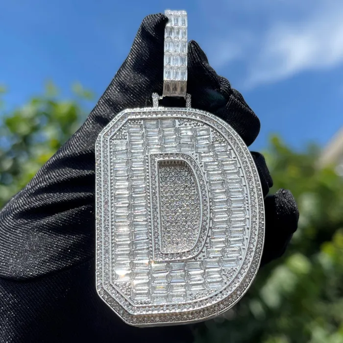 Necklaces INITIAL Diamond Edition Two Layers AZ Iced Out Initial Custom Name Necklace Pendant Necklaces INITIAL Diamond Edition Two Layers AZ Iced Out Initial Custom Name Necklace Pendant