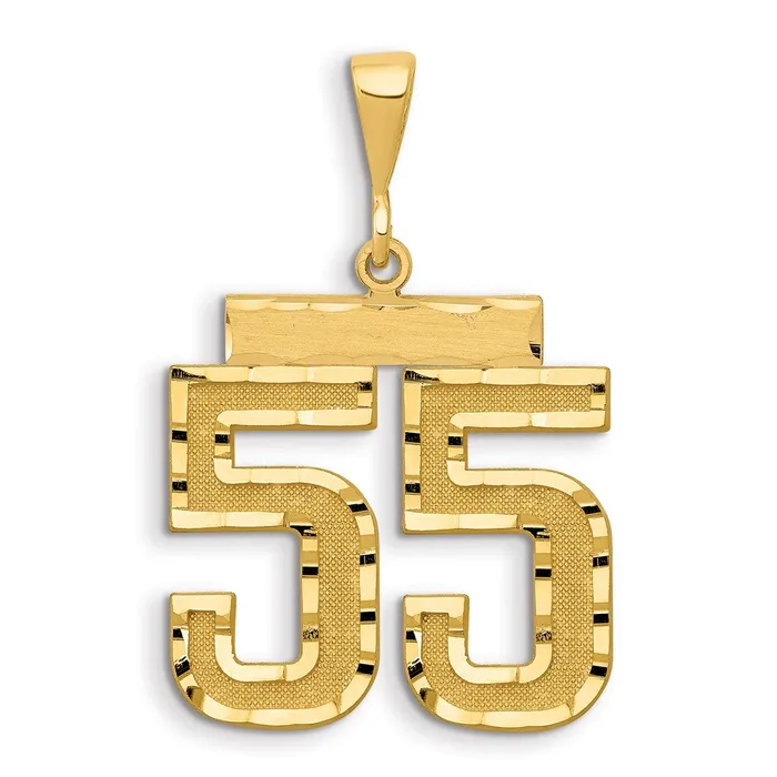 14k Yellow Gold Small Brushed Diamondcut Number 55 Charm Goldia Charm Necklaces 14k Yellow Gold Small Brushed Diamondcut Number 55 Charm Goldia Charm Necklaces