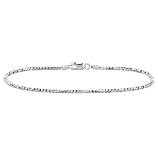 Bracelets Original Amour 16mm Hollow Round Box Link Bracelet in 10k White Gold 9 in JMS always Bracelets Original Amour 16mm Hollow Round Box Link Bracelet in 10k White Gold 9 in JMS always