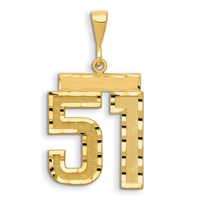 Charm Necklaces Goldia 14k Yellow Gold Small Brushed Diamondcut Number 51 Charm Charm Necklaces Goldia 14k Yellow Gold Small Brushed Diamondcut Number 51 Charm