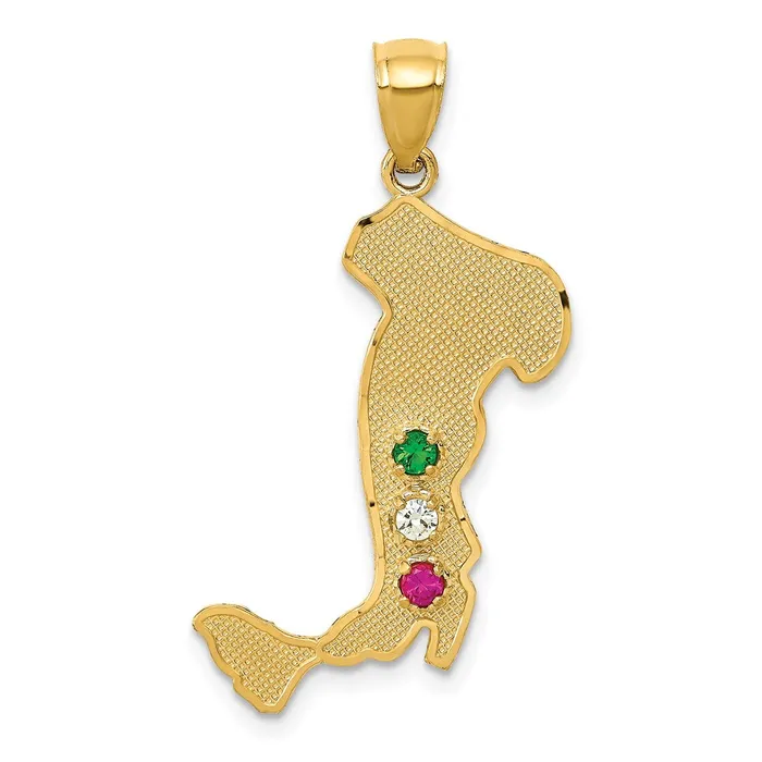 Goldia Charm Necklaces 14k Yellow Gold Italy wEmerald Ruby and CZ Stones Charm Goldia Charm Necklaces 14k Yellow Gold Italy wEmerald Ruby and CZ Stones Charm
