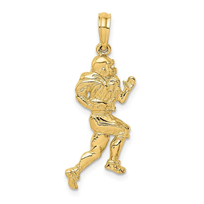 Goldia Charm Necklaces 14k Yellow Gold Polished Running Football Player Charm Goldia Charm Necklaces 14k Yellow Gold Polished Running Football Player Charm