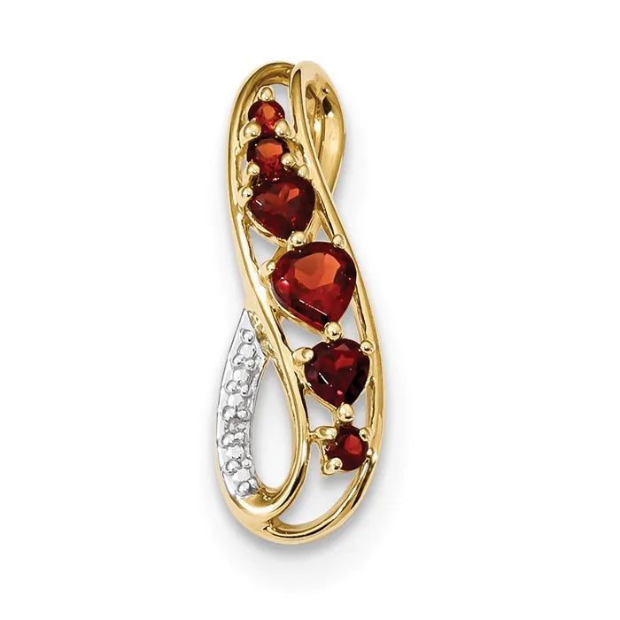 Goldia PreStyled Sets 14K Yellow Gold w Mozambique Garnet u0026 Real Diamond Polished Pendant Goldia PreStyled Sets 14K Yellow Gold w Mozambique Garnet u0026 Real Diamond Polished Pendant