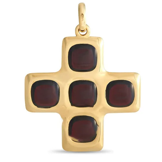 JMS always PreStyled Sets Original PreOwned Pomellato 18K Yellow Gold Garnet Cross Pendant PO18 030824 JMS always PreStyled Sets Original PreOwned Pomellato 18K Yellow Gold Garnet Cross Pendant PO18 030824