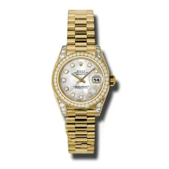 JMS always PreStyled Sets Original Rolex LadyDatejust 26 Mother Of Pearl Dial 18K Yellow Gold President Automatic Ladies Watch 179158MDP JMS always PreStyled Sets Original Rolex LadyDatejust 26 Mother Of Pearl Dial 18K Yellow Gold President Automatic Ladies Watch 179158MDP