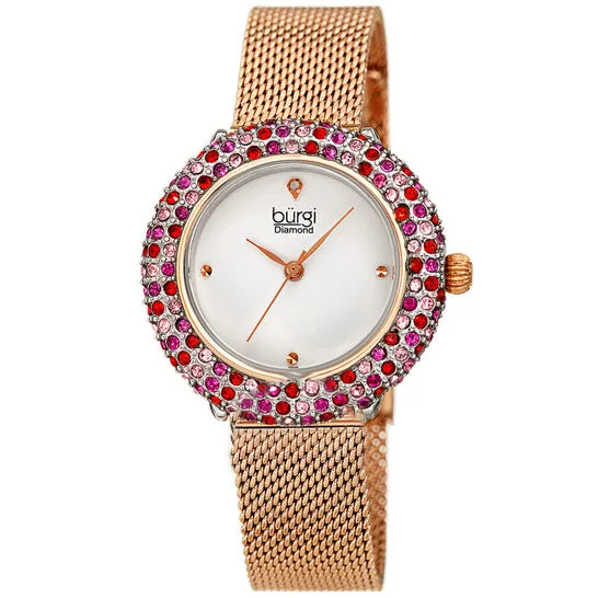 Original Burgi Quartz Diamond Silver Dial Ladies Watch BUR258RG JMS always Watches Original Burgi Quartz Diamond Silver Dial Ladies Watch BUR258RG JMS always Watches