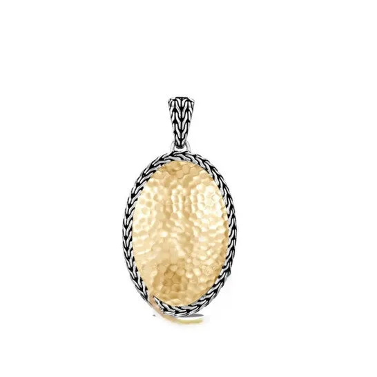 PreStyled Sets Original John Hardy Classic Chain Hammered 18K Gold Silver Cluster Oval Enhancer HZ900076 JMS always PreStyled Sets Original John Hardy Classic Chain Hammered 18K Gold Silver Cluster Oval Enhancer HZ900076 JMS always